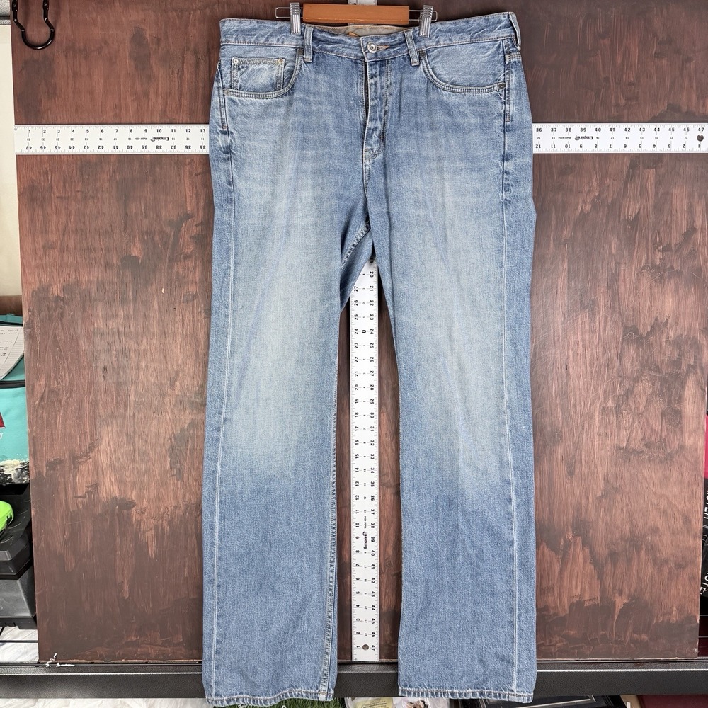 Tommy Bahama Standard Bootcut Island Cotton Denim Solid Blue Jeans‎ Men 38x34